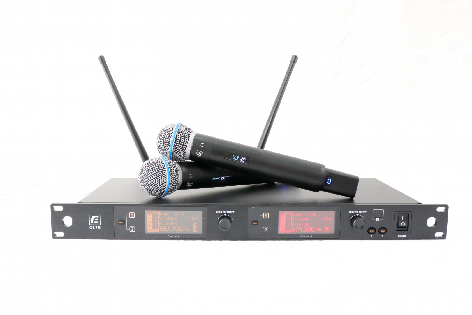 RFIntell QL7R/T1-A 651,800-683,400 МГц 2-канальная радиосистема с 2-мя ручными микрофонами в Ангарске